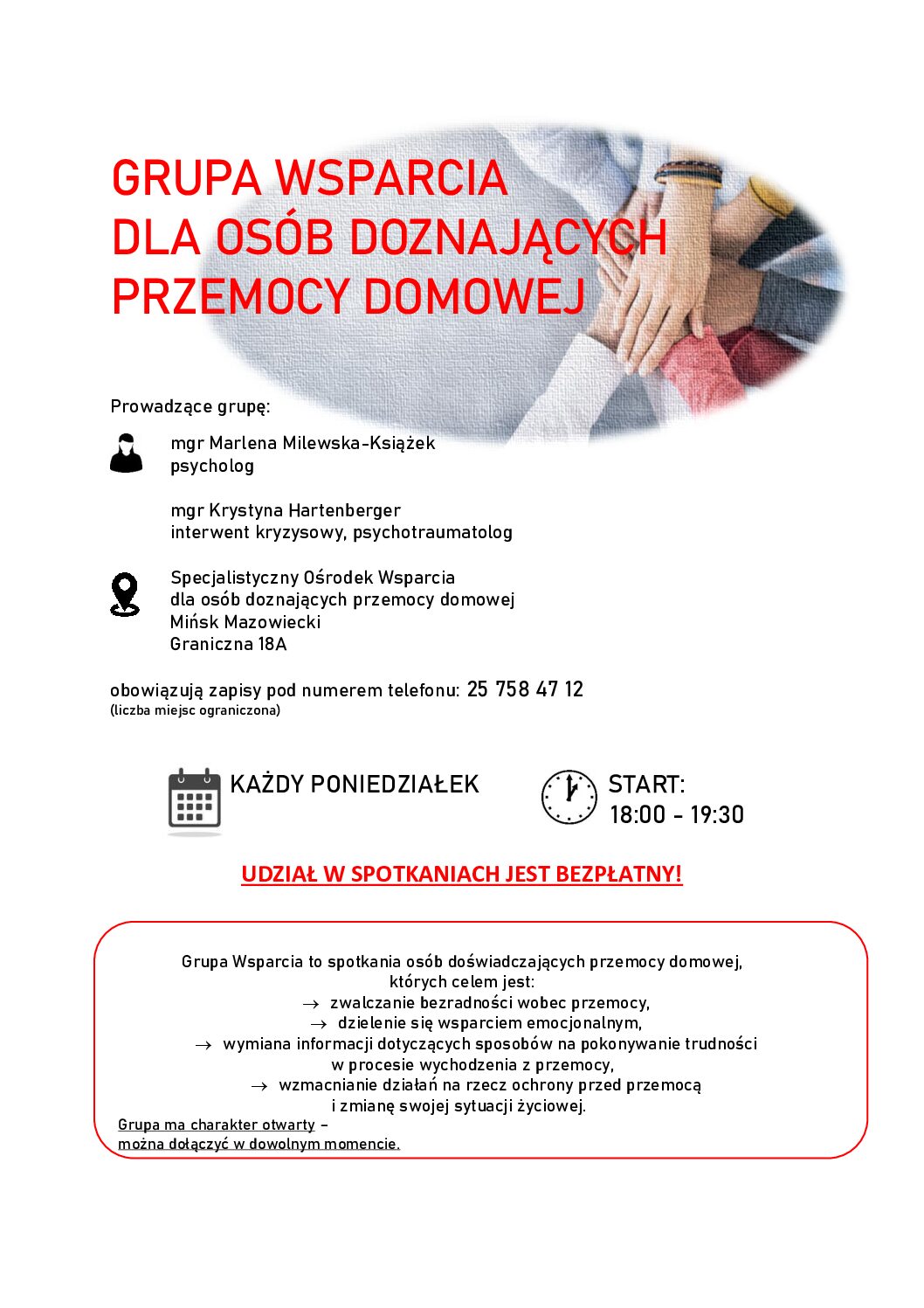 Grupa wsparcia dla osób doznających przemocy domowej