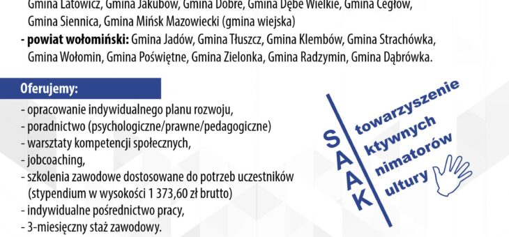 Projekt ,, Lokalnie Aktywni ” dla osób bezrobotnych