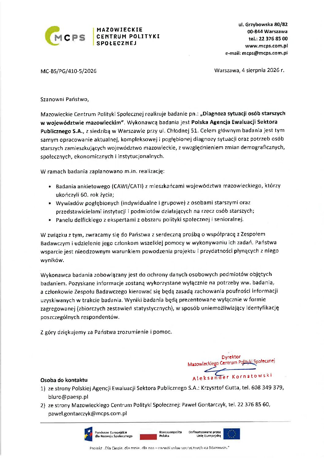 Zapraszamy mieszkańców, którzy ukończyli 60 rok życia do wypełnienia ankiety!