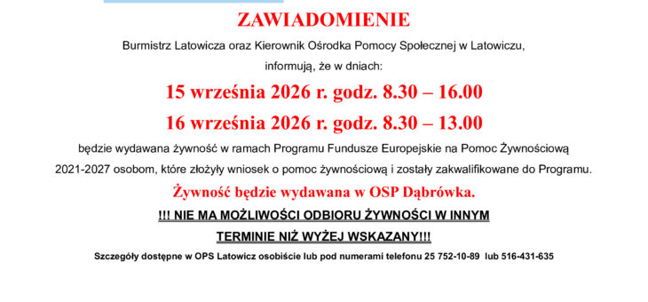 WYDAWANIE ŻYWNOŚCI FEPŻ